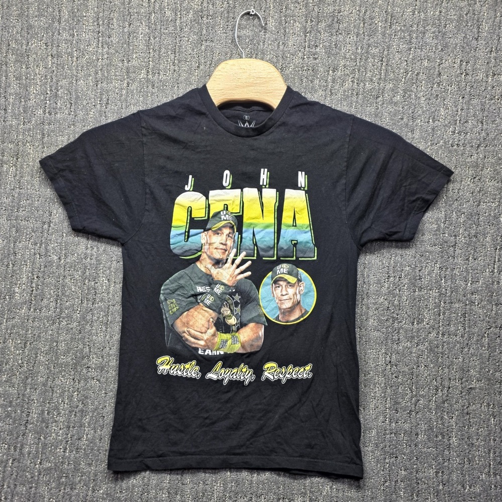 John Cena WWE T-Shirt Men's Small Ripple Junction Hustle Loyalty Respect Black